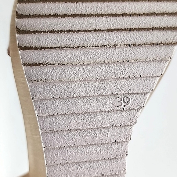 dsd Wedge Straps Sandals Tan Leather Lightweight Elasticized Ankle Size 38 - Picture 13 of 13